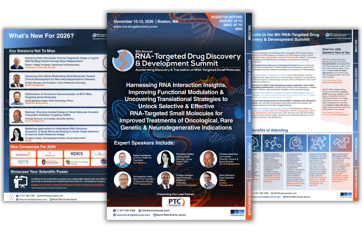 9th RNA-Targeted Drug Discovery Summit event guide